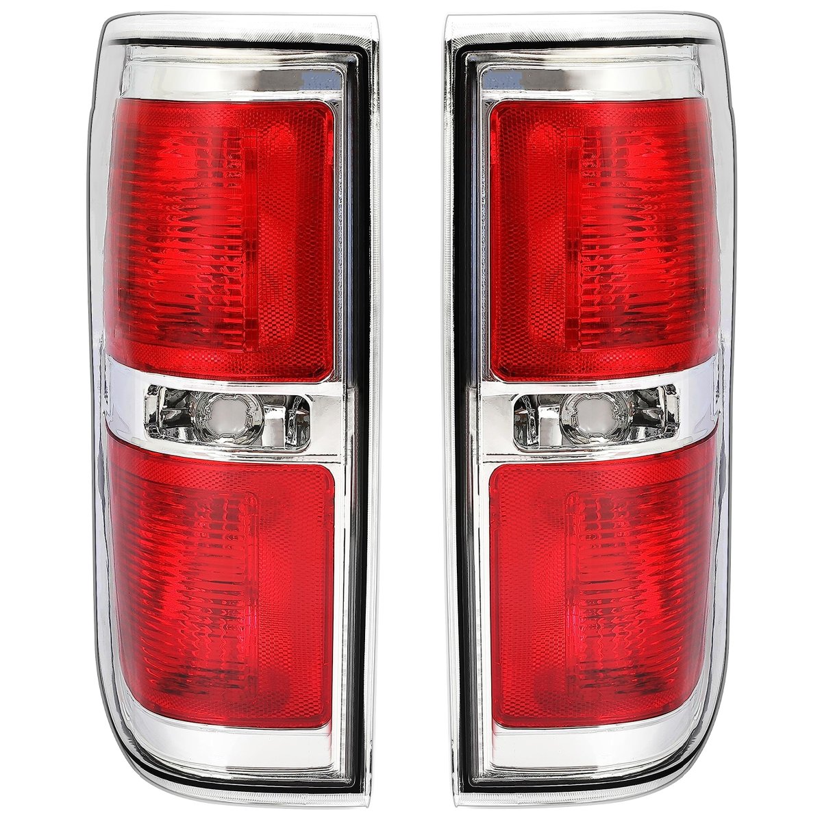 Pair Tail Lights For 2009 2010 2011 2012 2013 2014d F150 Red Lens Chrome Housing Rear Brake Lamps Lh And Rh Replacement For