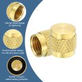 1 4 Sae Brass Flare Caps 8pcs Solid Valve Refrigeration Cap Flat With Rubber Seal For Hvac Ac System Air Conditioning Industry