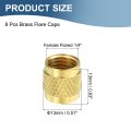 1 4 Sae Brass Flare Caps 8pcs Solid Valve Refrigeration Cap Flat With Rubber Seal For Hvac Ac System Air Conditioning Industry