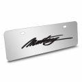 Ipick Image Made For Ford Mustang Script 3d Logo 12 X 4 25 European Look Chrome Half-size Stainless Steel License Plate