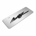 Ipick Image Made For Ford Mustang Script 3d Logo 12 X 4 25 European Look Chrome Half-size Stainless Steel License Plate