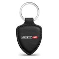 Dodge Srt-8 Logo Black Shield-shape Style Genuine Leather Key Chain Official Licensed