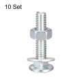 Uxcell 1 4-20 X 1-1 4 Square Neck Carriage Bolts With Nuts Washers Carbon Steel Coach Bolt Screws 10 Set