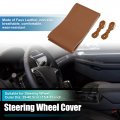 Uxcell Car Hand Sewn Steering Wheel Cover Stitch With Needle And Thread Universal Fit 15 4-16 Inch 39-40 5cm Dia Brown