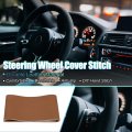 Uxcell Car Hand Sewn Steering Wheel Cover Stitch With Needle And Thread Universal Fit 15 4-16 Inch 39-40 5cm Dia Brown