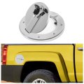 Locking Fuel Door For 2003-2010 Hummer H3 H3t Filler Tank Gas Cap Cover Chrome Silvery Aluminum 
