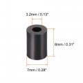 Uxcell Nylon Round Spacer Washer 3 2mm Id 7mm Od 8mm Height For M3 Screws Black 100pcs