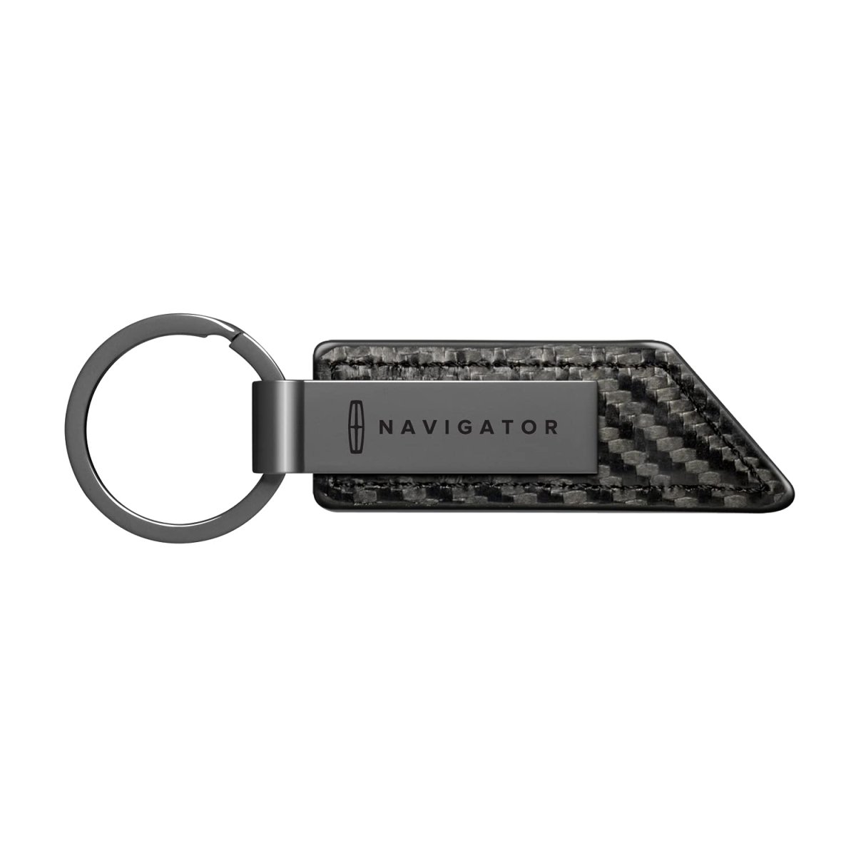 Lincoln Navigator Pu Leather Carbon Fiber Texture Strap Key Chain Black Metal Bar Official Licensed Accessory 3 75 In X 1 Model