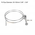 Uxcell 6pcs Double Wire Hose Clamp 93-100mm Adjustable Stainless Steel Clips With M8 Bolt For Dust Collection Pump Pipe