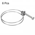 Uxcell 6pcs Double Wire Hose Clamp 93-100mm Adjustable Stainless Steel Clips With M8 Bolt For Dust Collection Pump Pipe