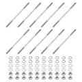 10pcs M3x65mm Double Ended Stud Screws 304 Stainless Steel Dual Threaded Rod Bolts With Nuts Flat And Lock Washers For House 