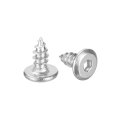 M4 X 10mm 50 Pack Flat Round Socket Head Screws Stainless Steel Self Tapping Full Thread Hex Cap Bolt For Wood Furniture 