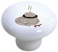 Set Of 2 Coffee Latte Ceramic Cabinet Drawer Knobs 
