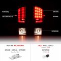 Red Lens Premium L-shape Led Tail Light Full-led Smoke License Plate Lamp Housing Replacement Bundle For 2003-2006 Dodge Ram