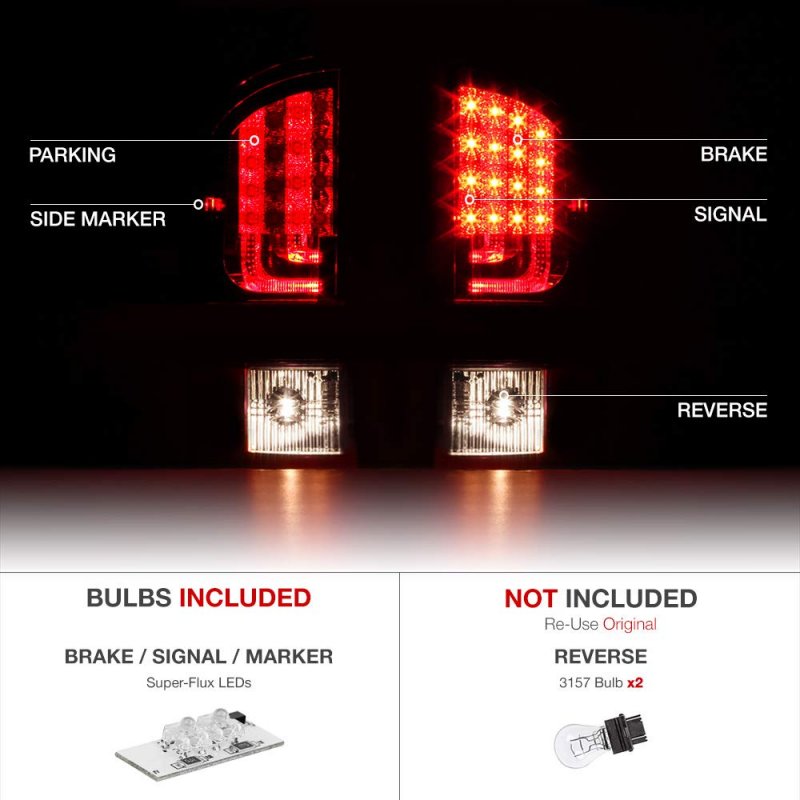 Red Lens Premium L-shape Led Tail Light Full-led Smoke License Plate Lamp Housing Replacement Bundle For 2003-2006 Dodge Ram