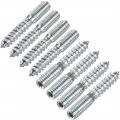 Uxcell M8 Hanger Bolts Length 2 50mm Double Headed Self-tapping Screw 8mm Wood Joint Furniture Legs 8pcs