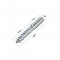 Uxcell M8 Hanger Bolts Length 2 50mm Double Headed Self-tapping Screw 8mm Wood Joint Furniture Legs 8pcs