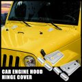 X Autohaux 2 Pcs Front Engine Hood Hinge Cover Trim Exterior Accessories Decoration For Jeep Wrangler Jk Sahara Rubicon 2-door