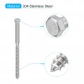 Uxcell Hex Head Lag Screws Bolts 10pcs 3 8 X 6 304 Stainless Steel Partial Thread Wood