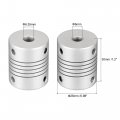 Uxcell 6 35mm To 6mm Aluminum Alloy Shaft Coupling Flexible Coupler Motor Connector Joint L30xd25 Silver 2pcs
