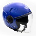 Mmg Motorcycle Scooter Open Face Helmet Pilot Flip Up Visor Dot Blue Large 