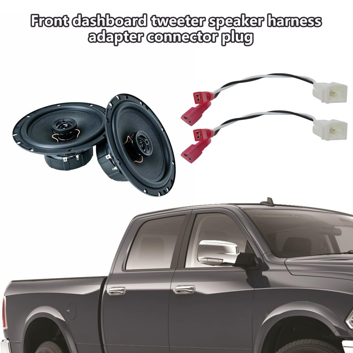 2pcs Front Dash Tweeter Speaker Wiring Harness Adapter Plug For Jeep Gladiator 2019 2022 Commander Compass Cherokee Wrangler
