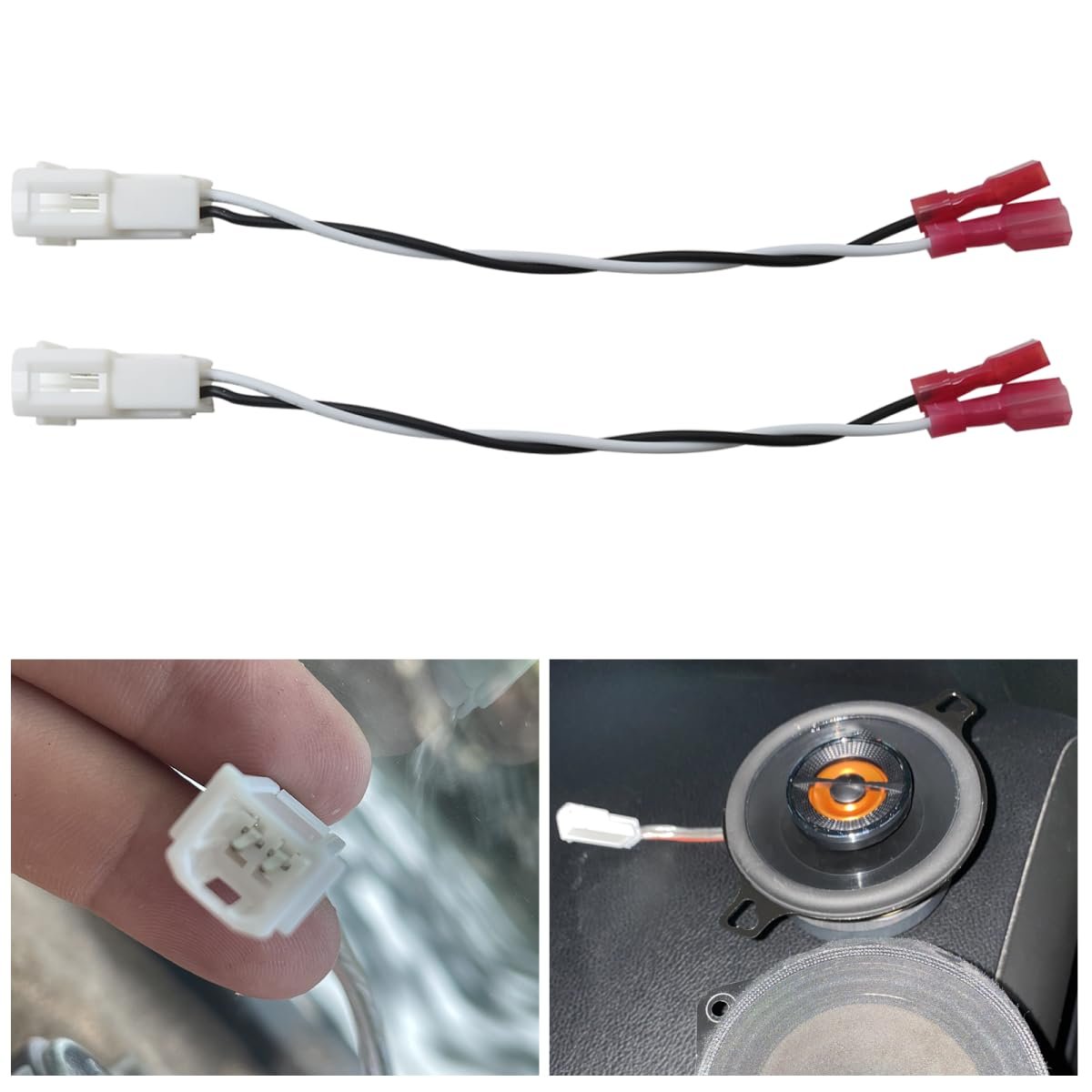 2pcs Front Dash Tweeter Speaker Wiring Harness Adapter Plug For Jeep Gladiator 2019 2022 Commander Compass Cherokee Wrangler