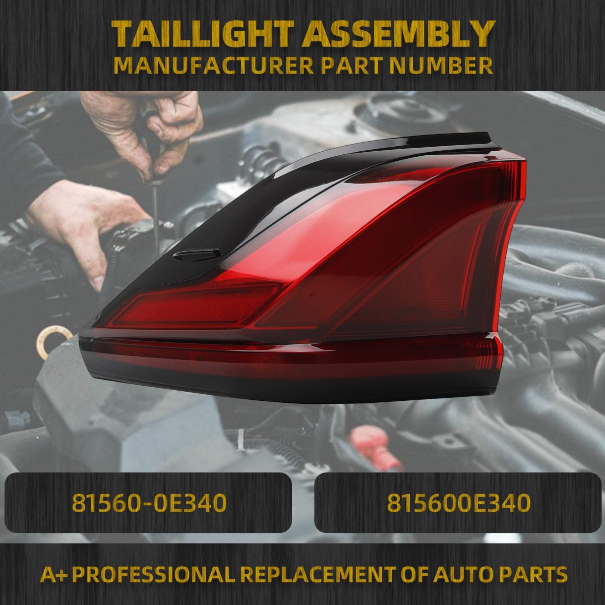 Dasbecan Led Tail Light Assembly For 2024-2025 Toyota Grand Highlander Rear Lamp Taillight Left Driver Side Replace 81560-0e340