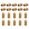 20pcs Set Screws M4x10mm Brass Cone Point Hex Socket Grub For Machinery Home Repairs And Fixtures Gold Tone 