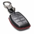 Vitodeco Leather Keyless Entry Remote Control Smart Case Cover With A Key Chain For Hyundai Elantra Sonata Tucson 4 Buttons 
