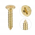 Uxcell Brass Wood Screws M4x20mm Phillips Flat Head Self Tapping Connector For Door Cabinet Wooden Furniture 50pcs