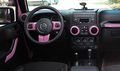 E-cowlboy Full Set Interior Decoration Trim Kit 18 Pcs For Jeep Wrangler 2011 2012 2013 2014 2015 2016 4-door Pink 