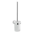 Gedy Eros Frosted Glass Wall Mount Toilet Brush Holder Chrome 