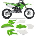 Full Plastic Kit Bodywork For 2001-2013 Kawasaki Kx85 Kx100 Green White 