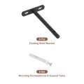 Uxcell 4pcs Floating Shelf Bracket 5 Inch Wall Mounted Blind Support Hidden For Wood Shelves Black