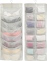 1 Pack Simplehouseware 24-pocket Double-sided Hanging Closet Underwear Organizer Grey 