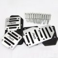 Uxcell 3 Pcs Black Silver Tone Car Metal Gas Clutch Brake Nonslip Pedal Cover