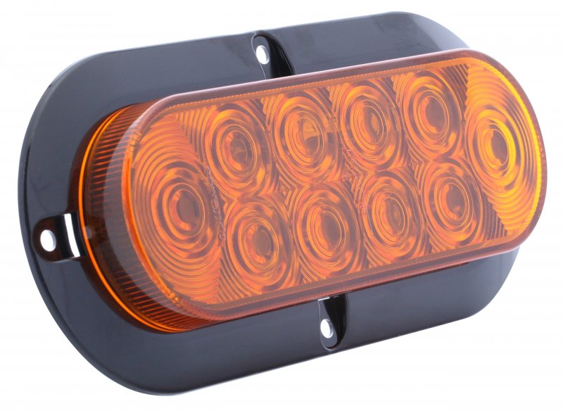 Stl78abp Amber 6 In Oval Sealed Led Light For Surface Mount Universal Fit Sonically 360 Degrees Position Hard Wire With Ground