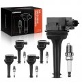 A-premium Set Of 5 Ignition Coil Pack And Iridium Spark Plugs Compatible With Volvo Xc70 Xc90 2003-2006 S60 2001-2005 S80