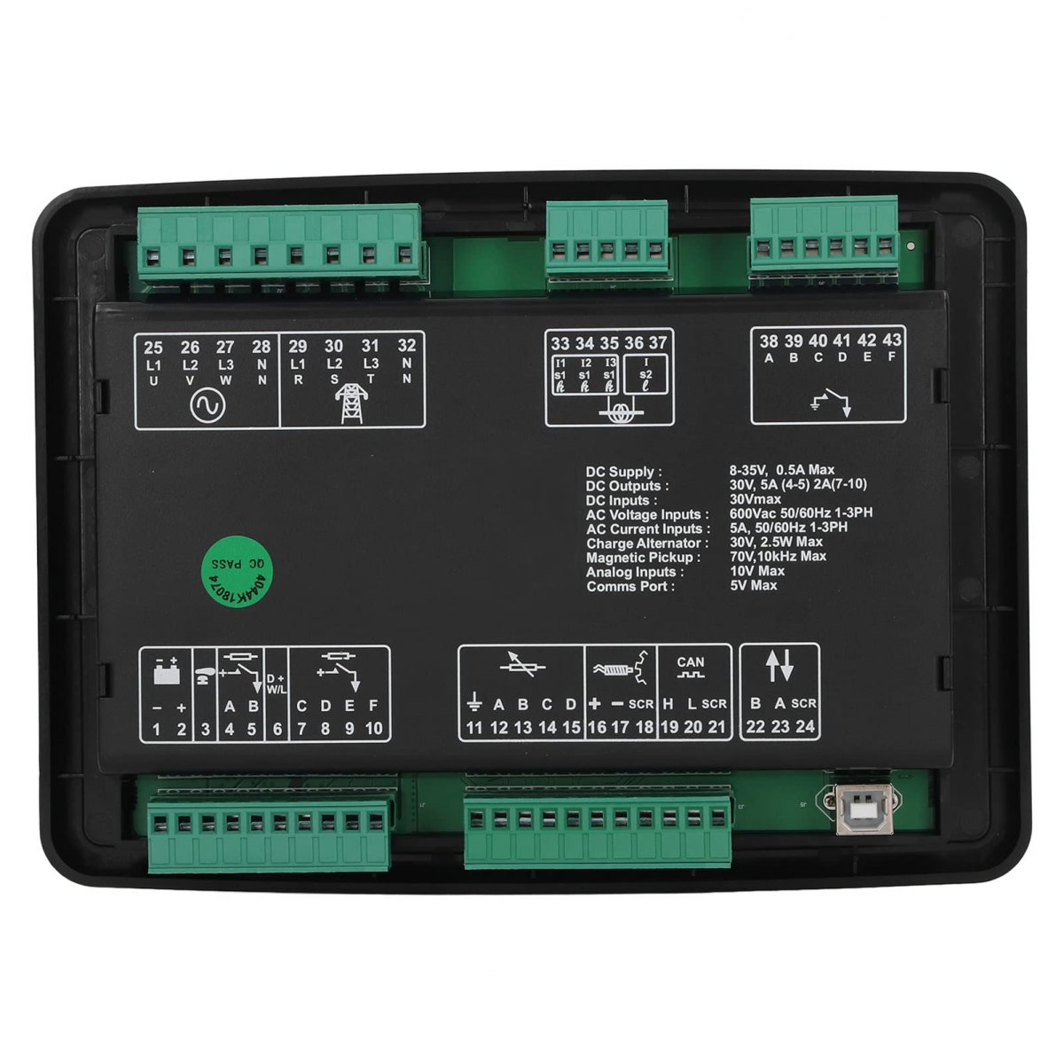 Genset Self Start Controller Module Easy Installation Abs Housing Remote Control Dc8a 35v 600v Ac Compact For Industry
