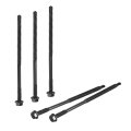 50pcs 14 X 5 Self Drilling Screws 410 Stainless Steel Tapping For Metal Black Oxidation Finish Hex Washer Head Sheet 