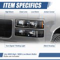 Auto Dynasty 8pcs Factory Style Headlights Assembly With Bumper And Corner Lamp Compatible Chevy C10 C K Blazer Suburban Tahoe