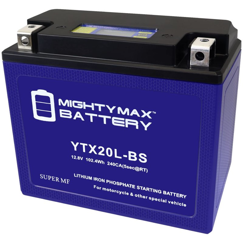 Mighty Max Battery Ytx20l-bs Lithium Replacement For Harley-davidson Fxdb Dyna Street Bob 07-12