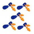 5 Pairs Corded Ear Plugs Reusable Siliconeplugs With String Banded Ear Plug Sleep Noise Cancelling For Hearing Protection 