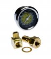 Vms Racing 0-7 Kg Cm2 Bar 0-100 Psi Liquid Filled Fuel Pressure Gauge With Adapters Kit In Real Black Carbon Fiber Center