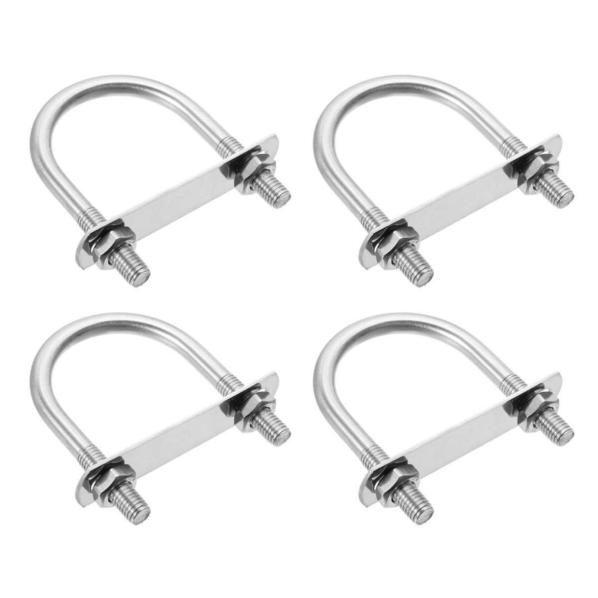 M10 Round U-bolts 4 Sets 63mm 28 Inner Width 102mm 4 Length 201 Stainless Steel U-clamp Bolt With Plates Nuts For Automobile
