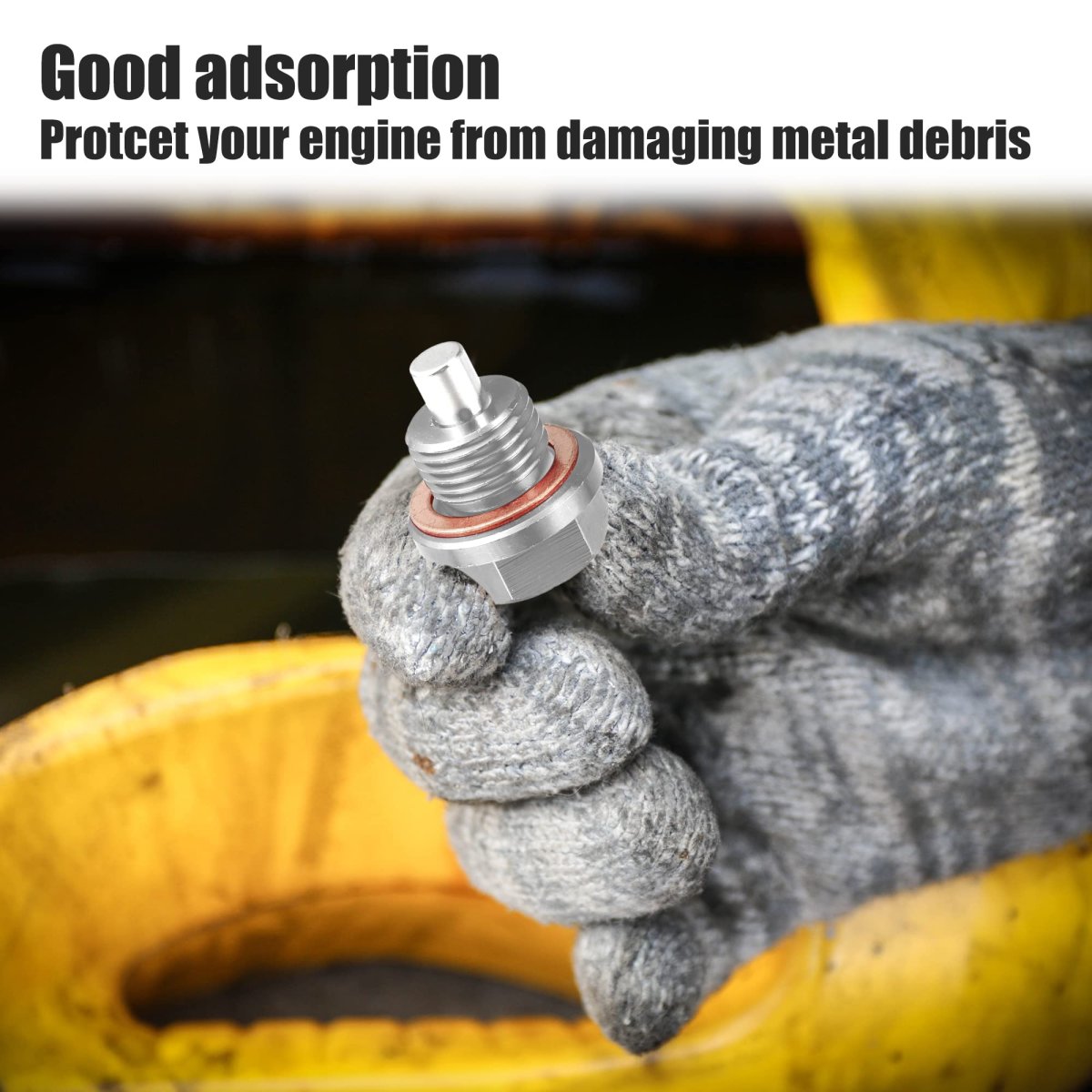 2 Set M16x1 5 Oil Drain Plug Magnetic Aluminum Alloy Sump Nut Bolt With Washer For Car Motorcycle Silver Tone