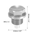 2 Set M16x1 5 Oil Drain Plug Magnetic Aluminum Alloy Sump Nut Bolt With Washer For Car Motorcycle Silver Tone