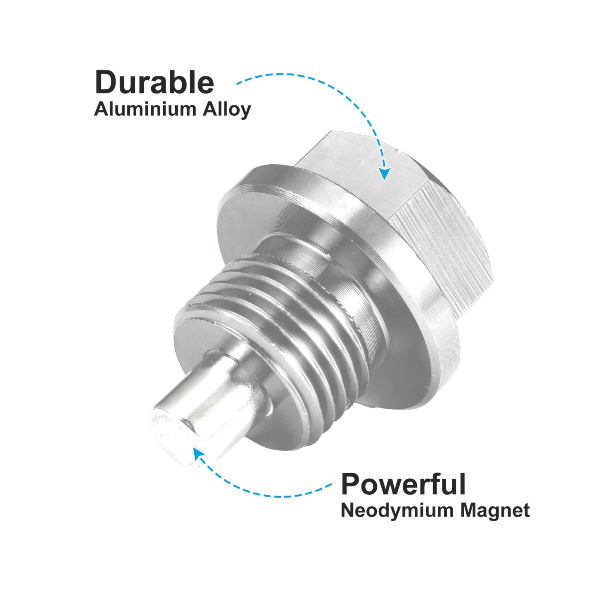 2 Set M16x1 5 Oil Drain Plug Magnetic Aluminum Alloy Sump Nut Bolt With Washer For Car Motorcycle Silver Tone