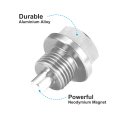 2 Set M16x1 5 Oil Drain Plug Magnetic Aluminum Alloy Sump Nut Bolt With Washer For Car Motorcycle Silver Tone